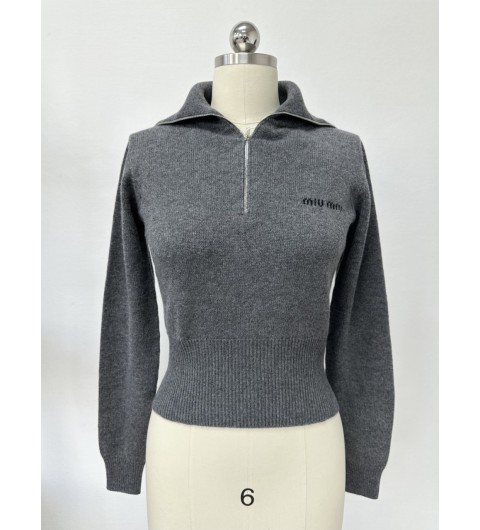미우미우 캐시미어 스웨터 Cashmere half-zipper sweater MMLB47 17SA F0480 S OOO 36 38 40 #타지아