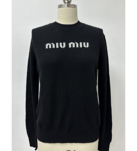 [미우미우] 여성 로고 울 캐시미어 니트 MML808 13K1 F0002 /1 36 38 40 #타지아
