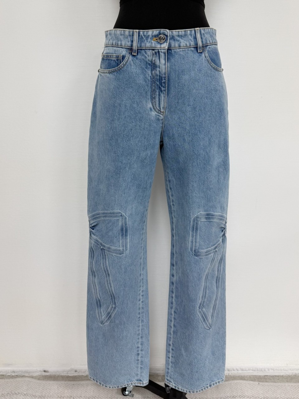 Chanel 샤넬 CC 로고 리본 장식 데님 팬츠 25FW P80580 34 36 38 #타지아