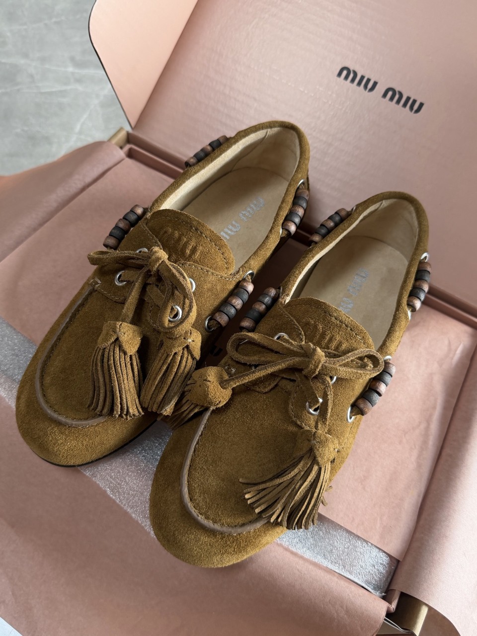 미우미우 로퍼 스웨이드 태슬 단화 5D518E 35~40