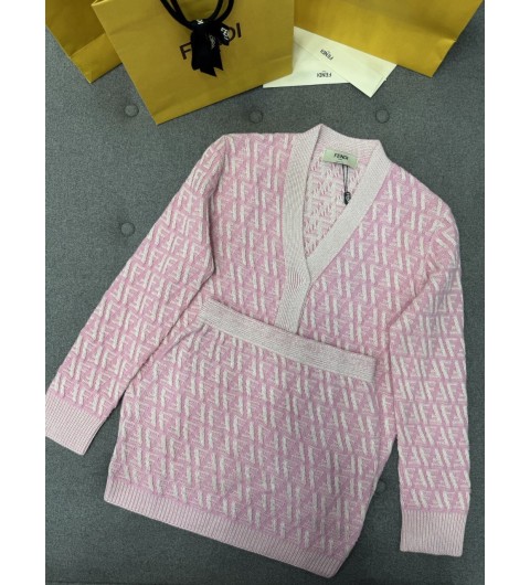 [FENDI] 펜디 캐시미어 울 카디건 가디건 + 스커트  FZE518ATPLF1 SA6 38 40 42