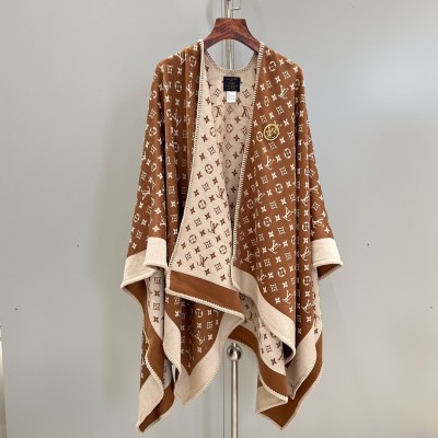 루이비통 모노그램 패턴 숄 망토 137x152cm 울 70% + 실크 20% + 캐시미어 10%