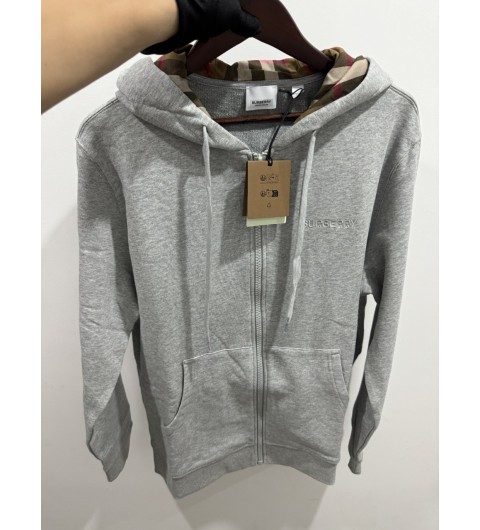 버버리 8084771 HOVE 안감 체크 후드 집업 가디건 멜란지 그레이, 블랙 XS S M L XL XXL #vvip공장