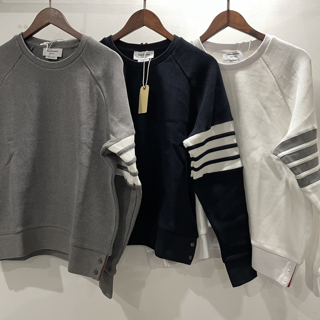 톰브라운 사선 와플 니트 맨투맨 MJT205A 06452 035 1 2 3 4 5 #vvip공장