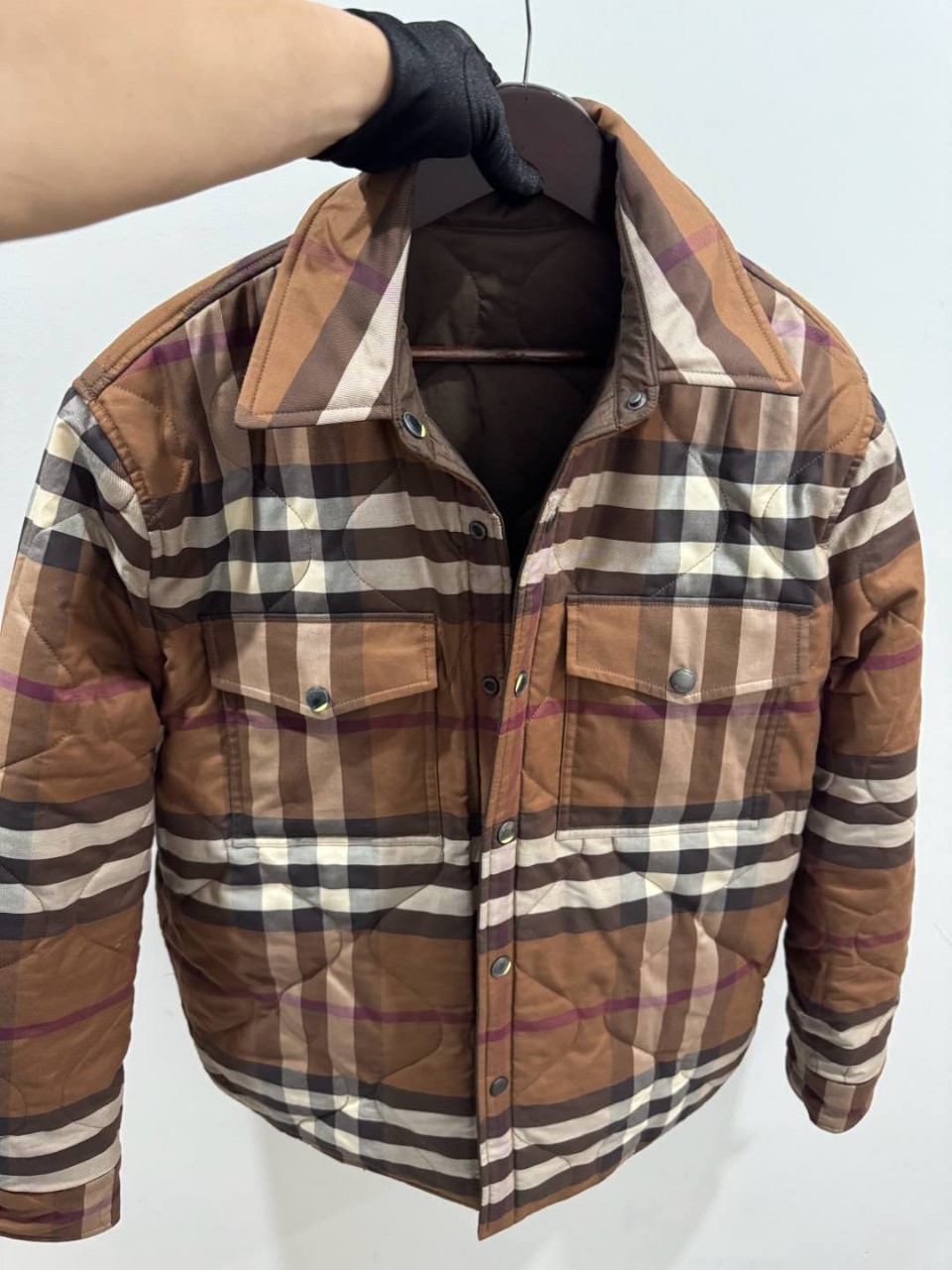 버버리 BURBERRY 리버시블 체크 퀼티드 오버셔츠 8063696 XS S M L XL #vvip공장