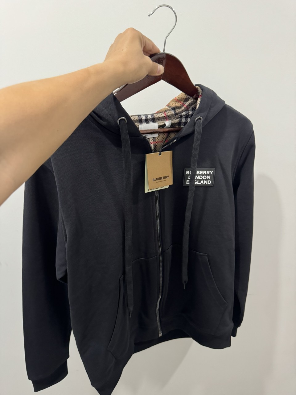 버버리 BURBERRY 코튼 블렌드 지퍼 후디 블랙 CS S M L XL #vvip공장