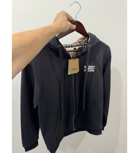 버버리 BURBERRY 코튼 블렌드 지퍼 후디 블랙 CS S M L XL #vvip공장