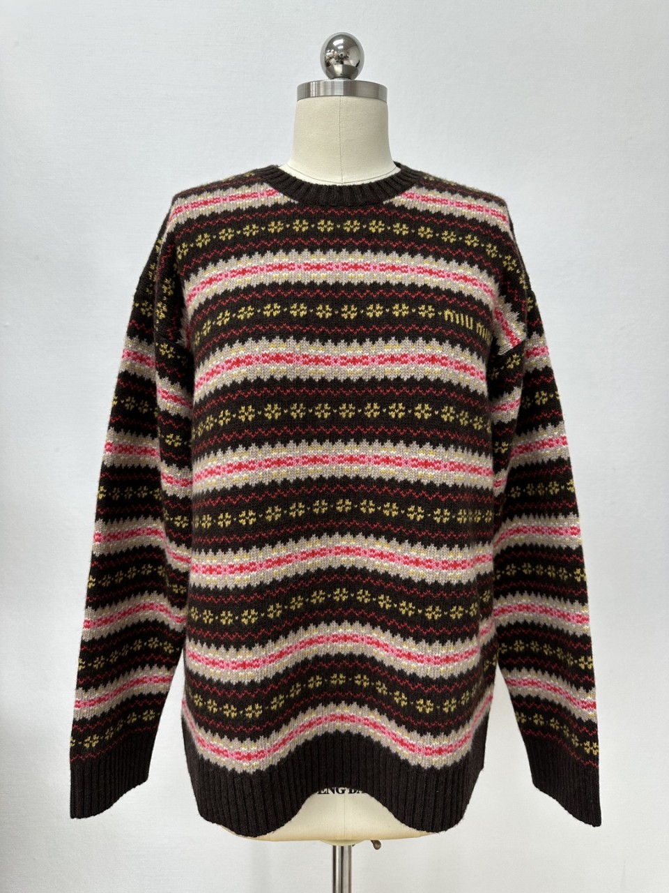 미우미우 울 크루넥 스웨터 니트 다크 브라운 Miu Miu Wool Crew-Neck Sweater Dark Brown MML01R-18SH-F0003 36 38 40 #타지아