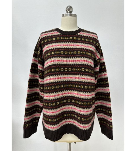 미우미우 울 크루넥 스웨터 니트 다크 브라운 Miu Miu Wool Crew-Neck Sweater Dark Brown MML01R-18SH-F0003 36 38 40 #타지아