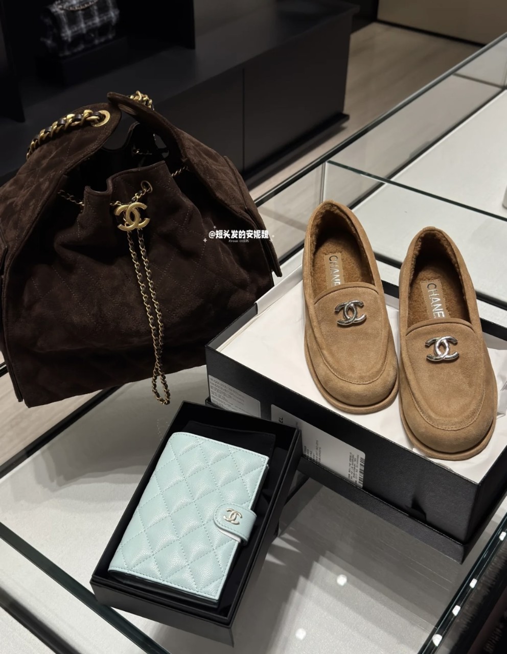 샤넬25A 시어링 로퍼 모카신 cc로고 스웨이드 베이지 G45886 35~40 #폭스샵