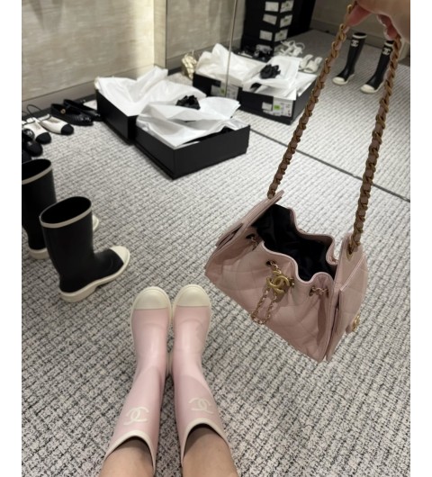 샤넬 26C 크루즈 CC로고 러버 하이 톨 투톤 레인부츠 장화 G39620 35~40 #폭스샵